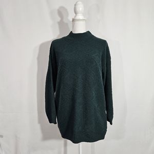 Vintage Basic Editions green knit sweater women's size medium